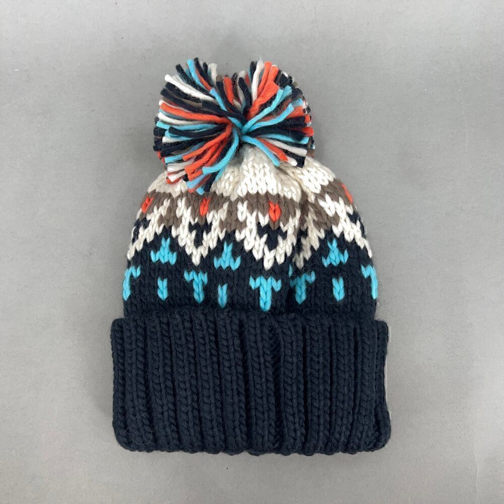 Beanie Fair Isle Knit Pom Pom Unisex One Size Cozy Nordic Scandinavian Snow - Picture 2 of 8